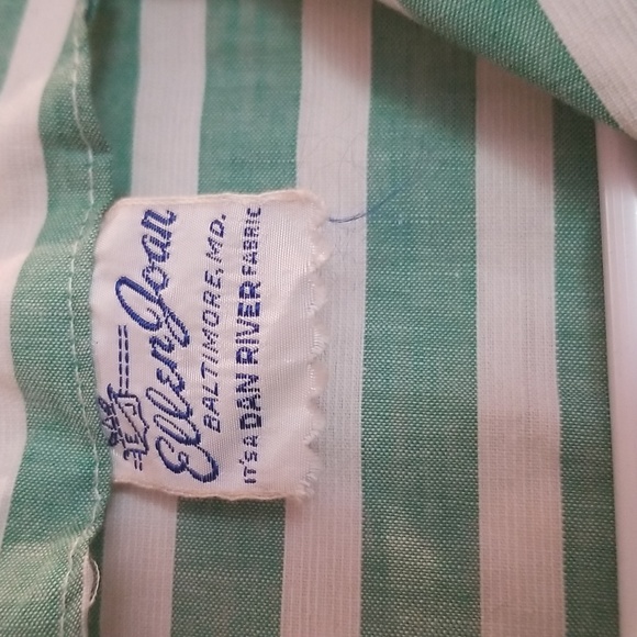 1950-1960 DRESS .  VINTAGE. GREEN AND WHITE,  SIZE 12 ORIGINAL TAGS- ELLEN JOAN - Picture 2 of 8
